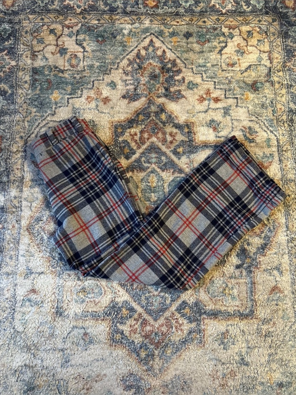 Vintage 70s Tobias Trousers Plaid Flared Pants Size 30